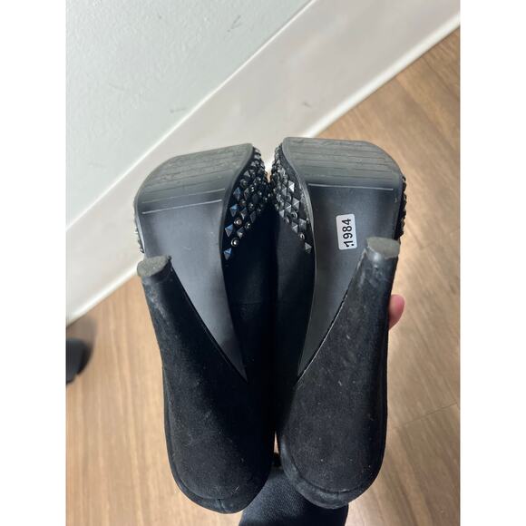 Sam Edelman Black Stacked 5" Heel Embellishment Around front of Shoe sz 7M - Picture 5 of 5
